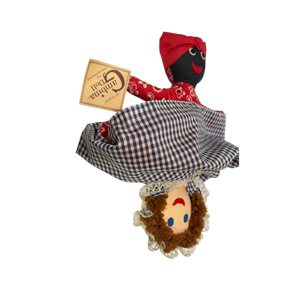 Vintage Gambina Topsy Turvy Doll Handmade New Orleans Gingham Reversible 14 inch